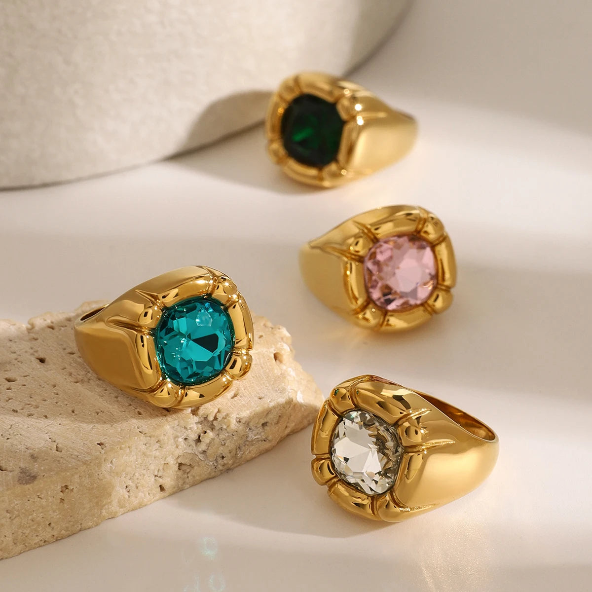 Colorful Cubic Zirconia Ring
