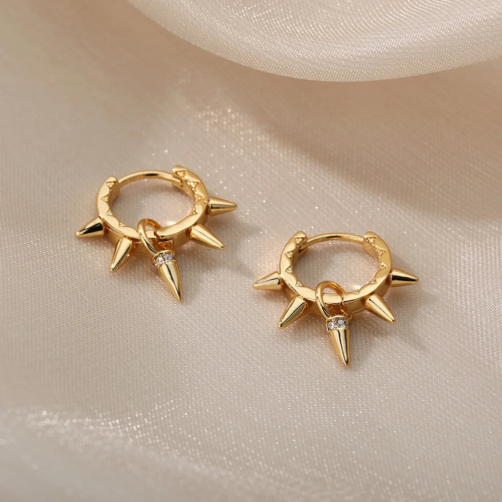 Spike Rivet Hoop Earrings