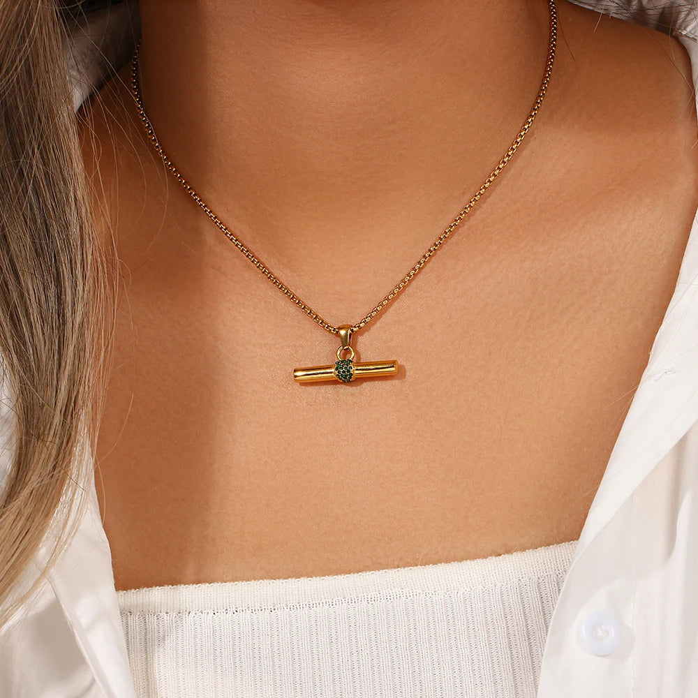 Minimal T-Bar Necklace