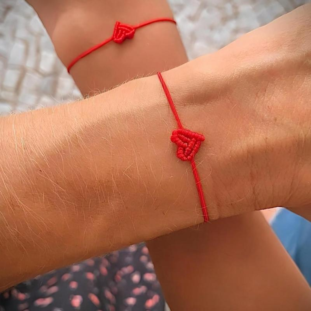 2 PCS Adjustable Woven Heart Bracelet