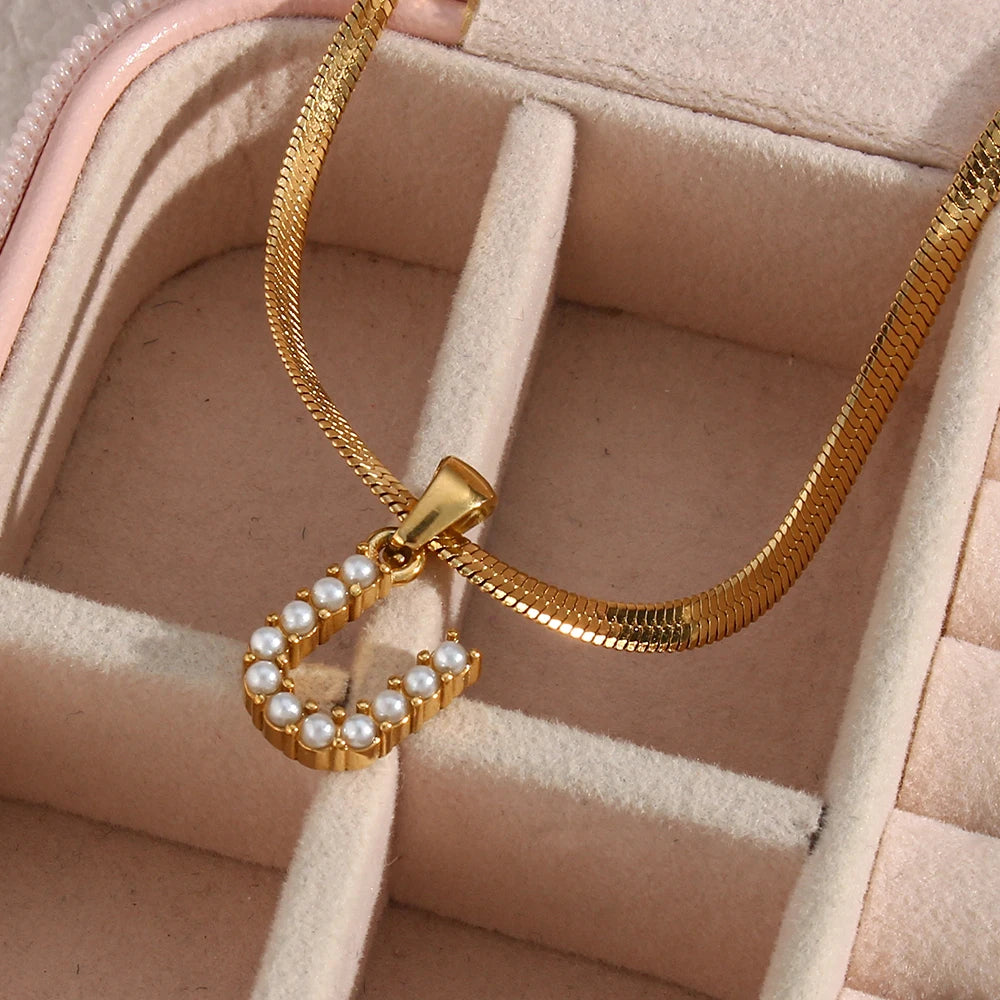 Herringbone Letter Necklace