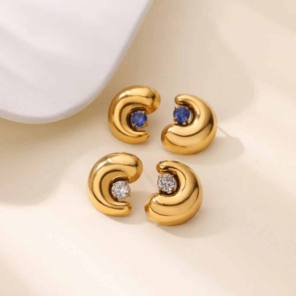 Zircon Chunky Earrings