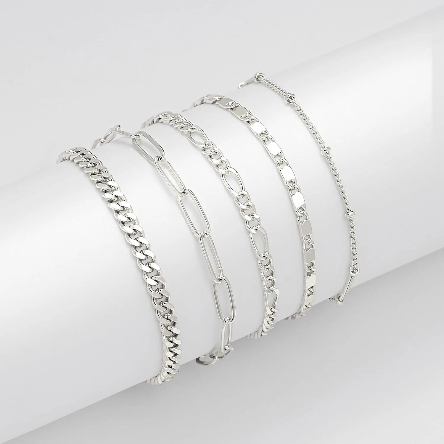Dainty Link Chain Bracelet Set