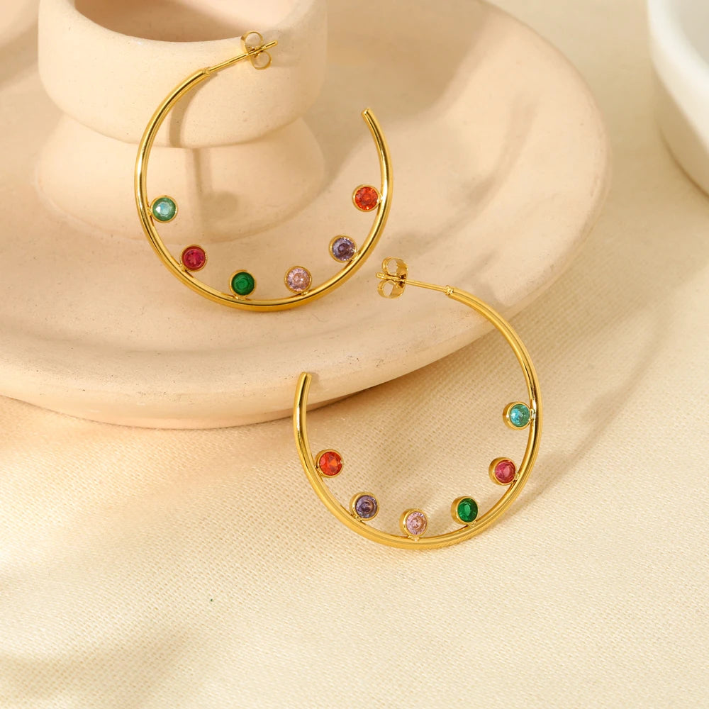 Crystal Hoop Earrings