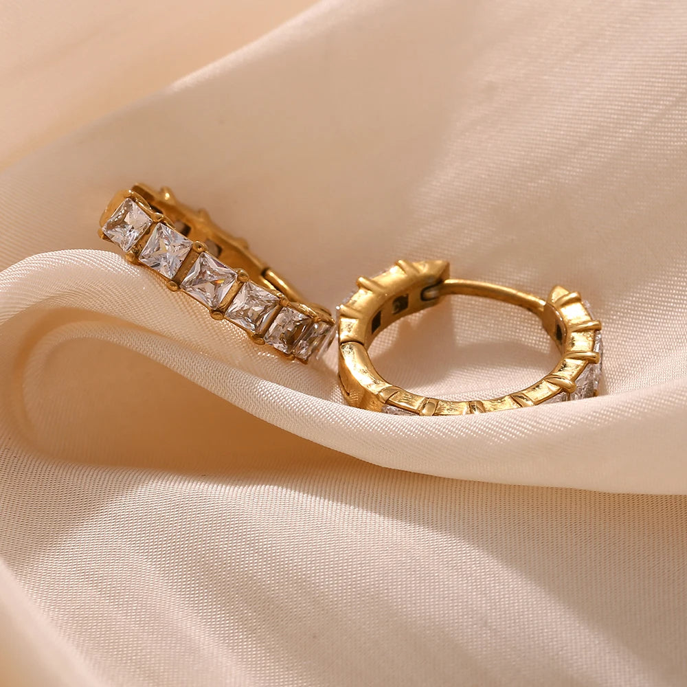 Square Rhinestone Earrings