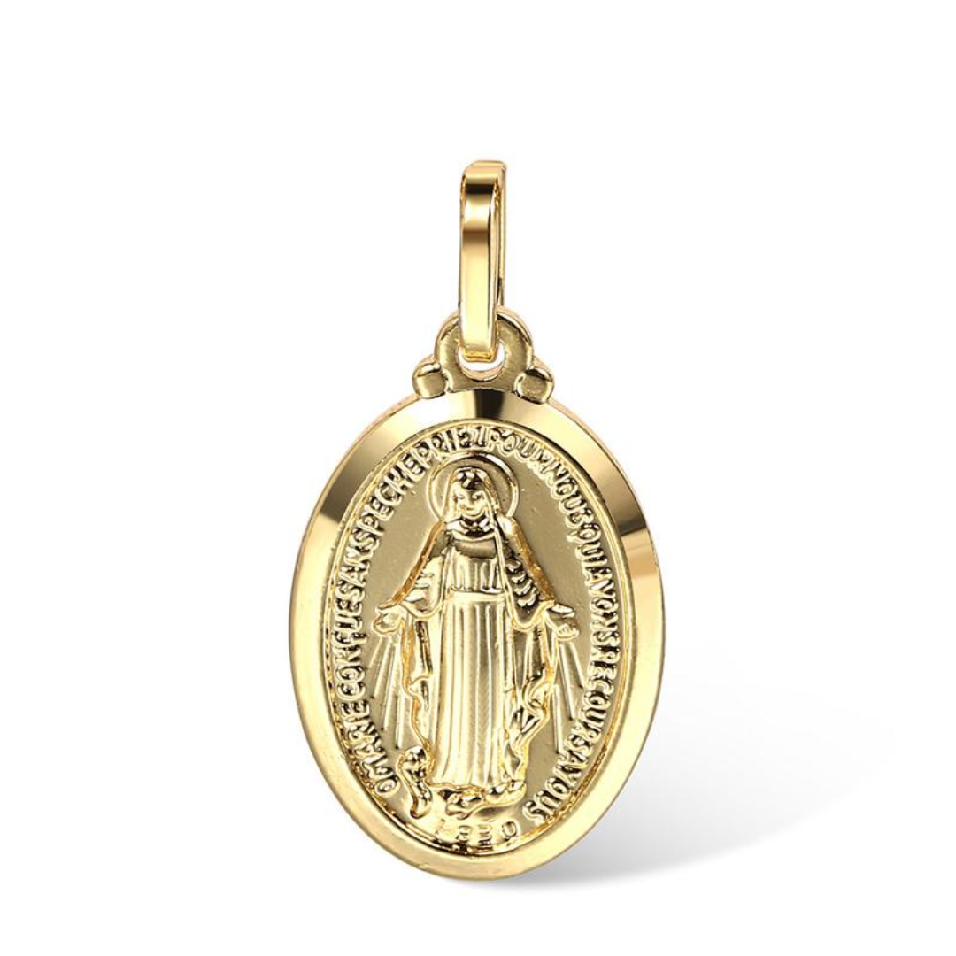 Double Virgin Mary Charm Necklace