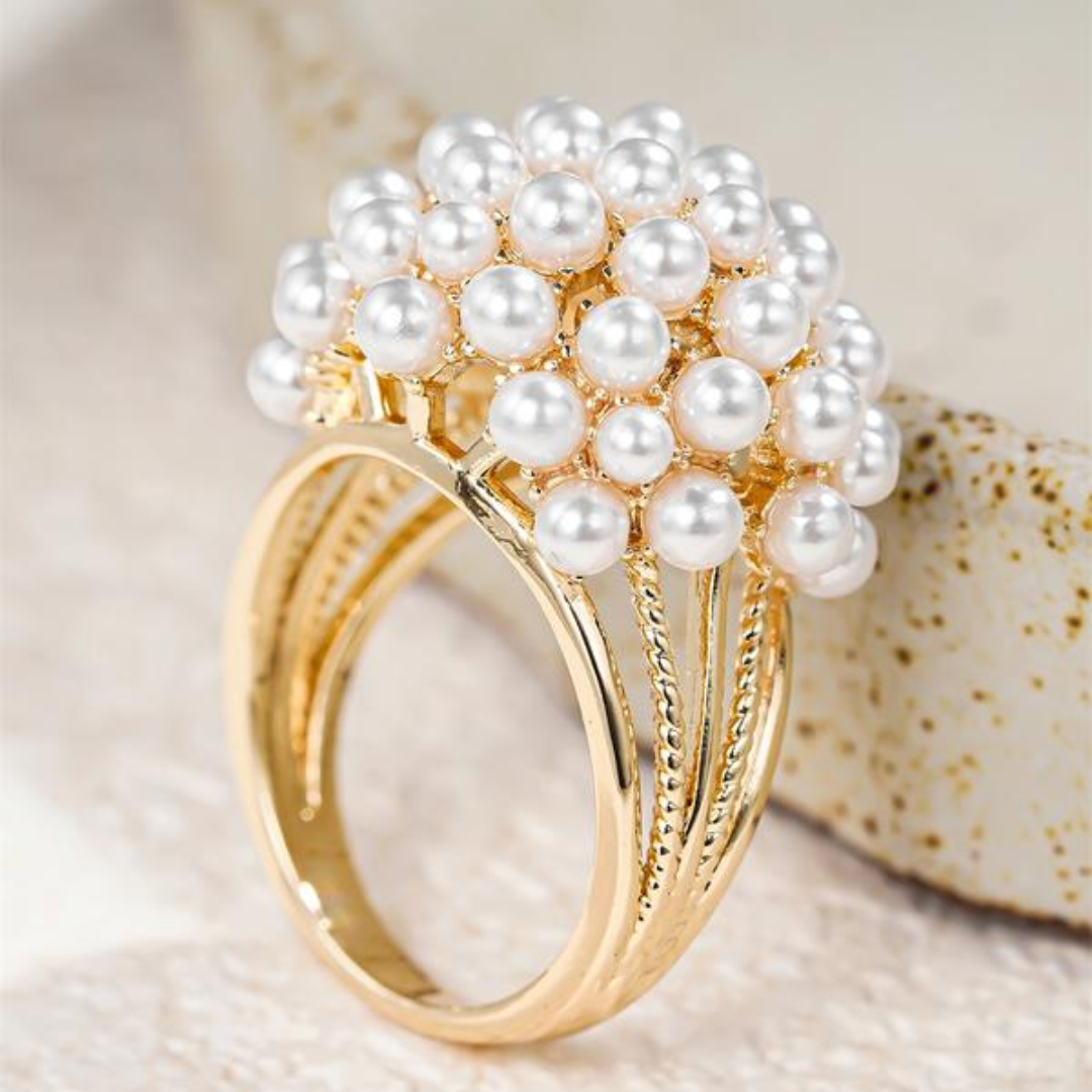Gold Baroque Pearl Ring