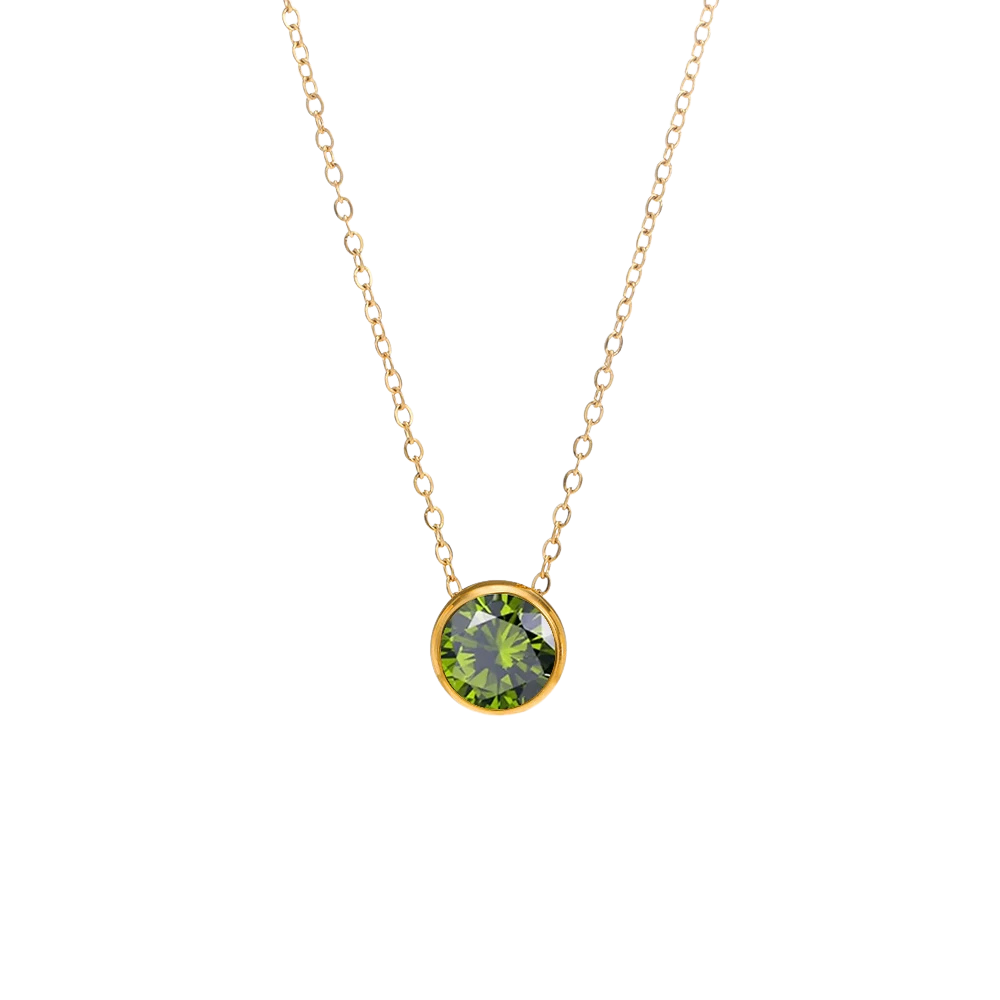 Stainless Steel Birthstone Necklace