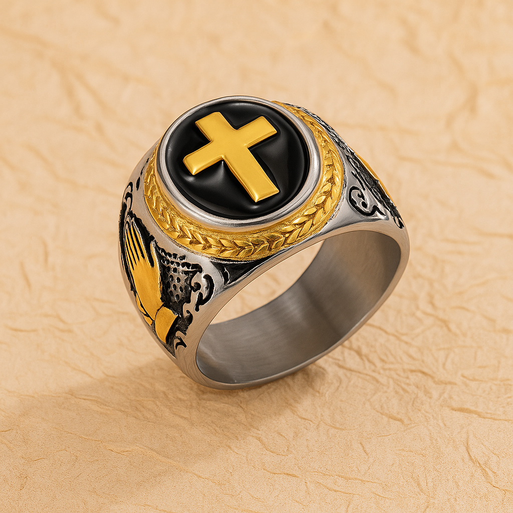 Stainless Steel Cross Ring