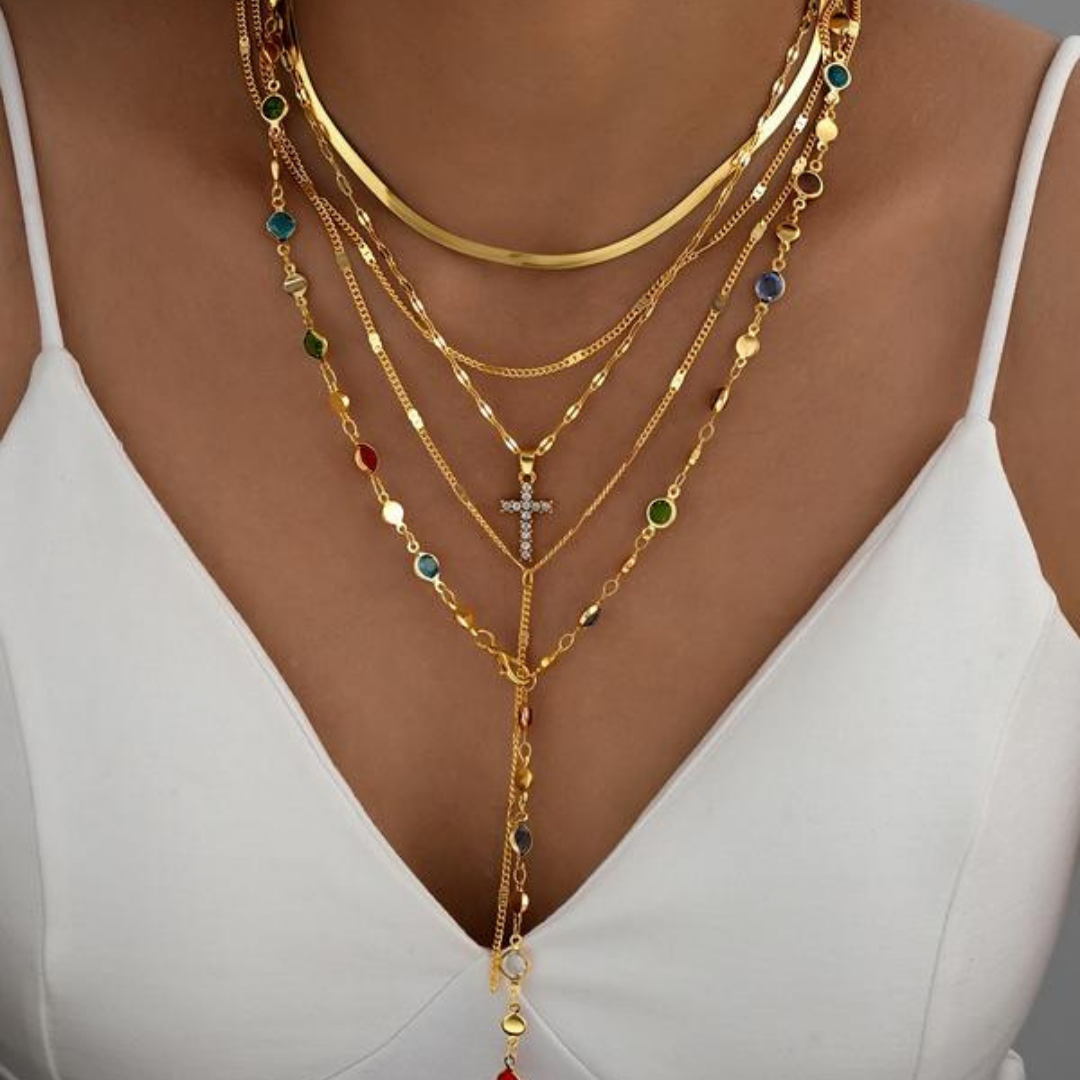 5 PCS Dainty Cross Necklace