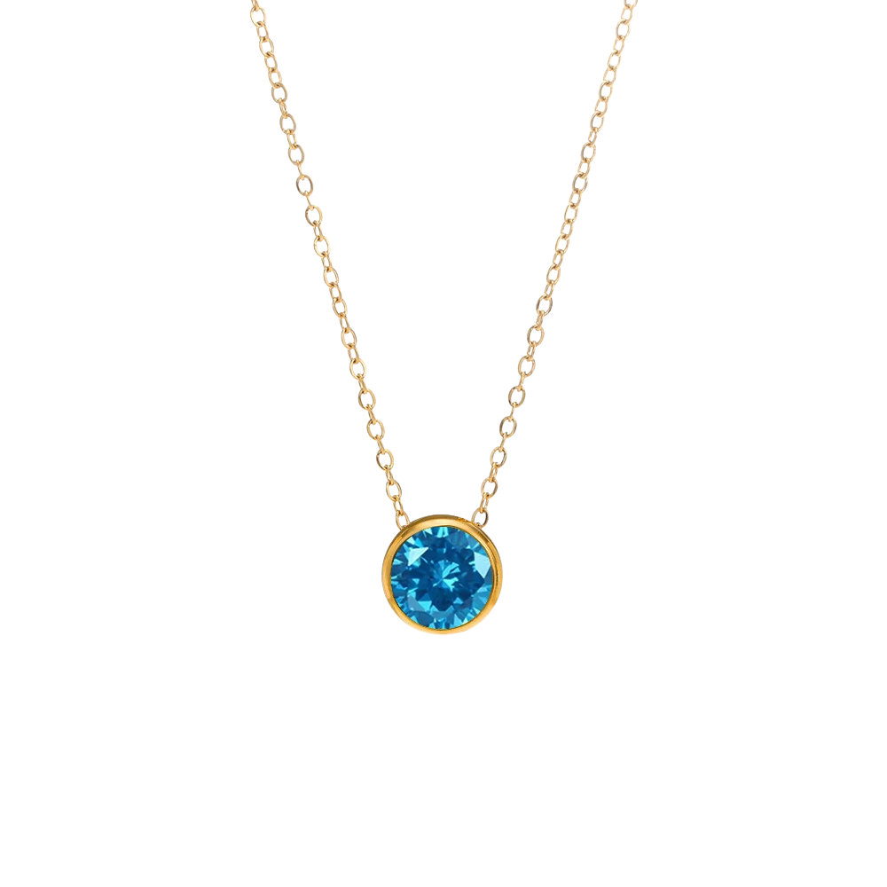 Stainless Steel Birthstone Necklace