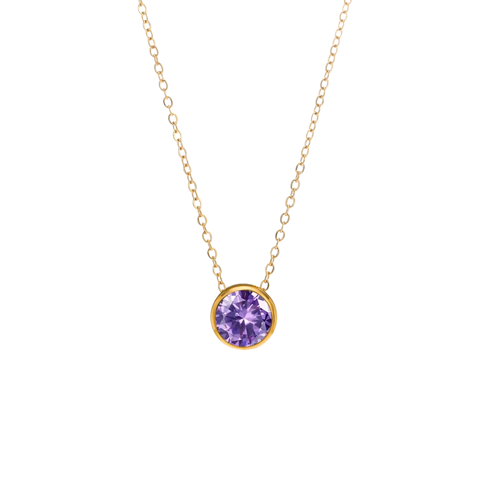 Stainless Steel Birthstone Necklace
