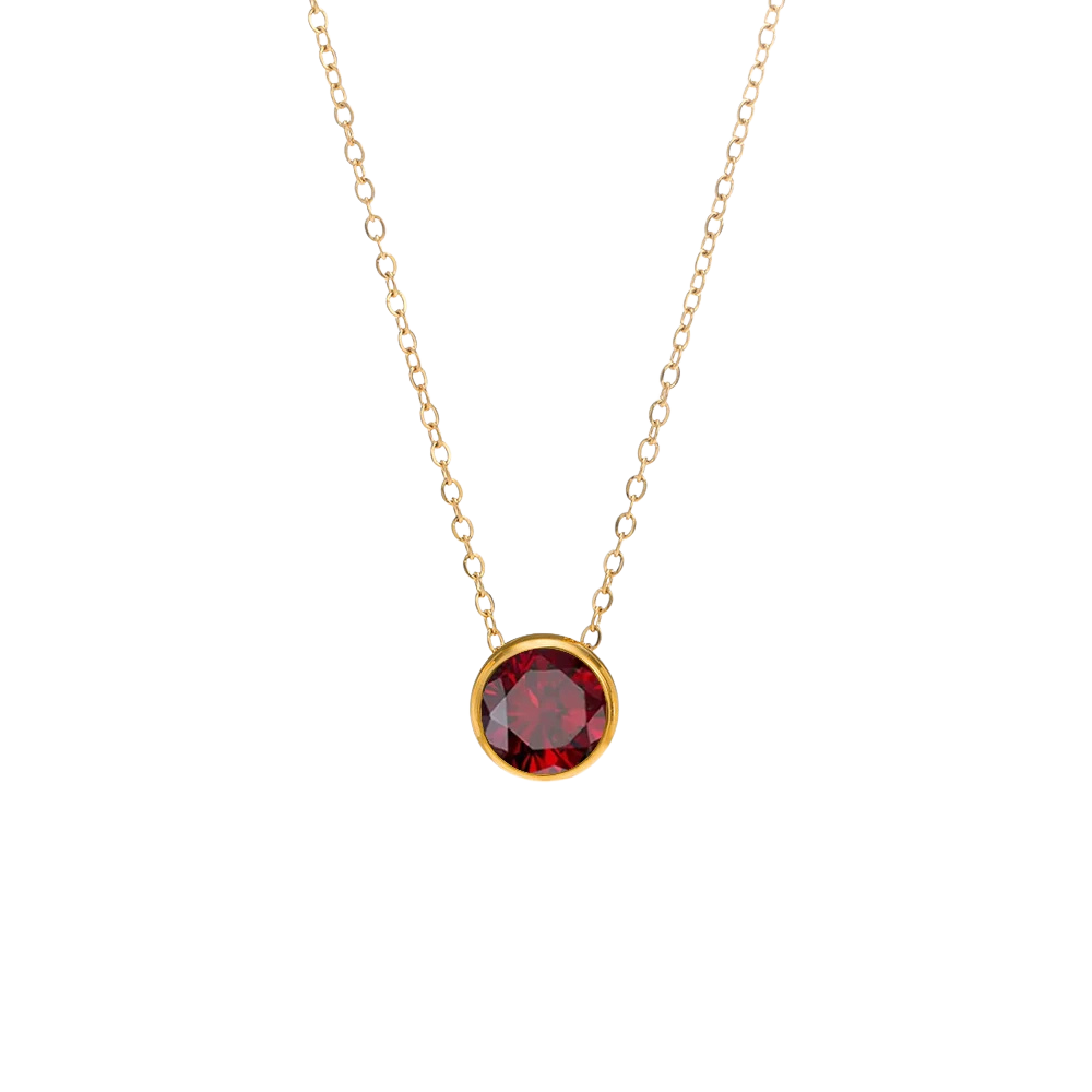Stainless Steel Birthstone Necklace