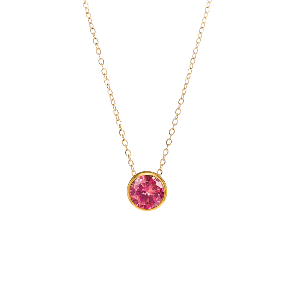 Stainless Steel Birthstone Necklace