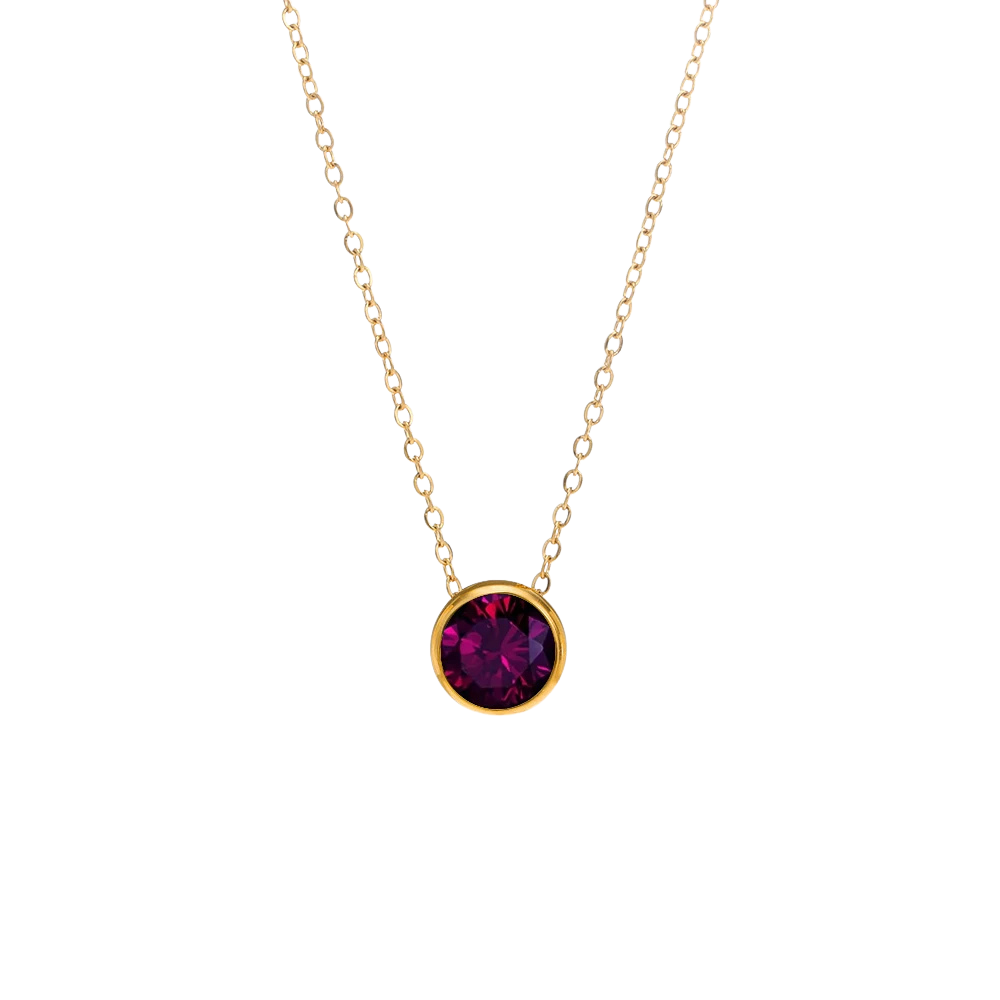 Stainless Steel Birthstone Necklace