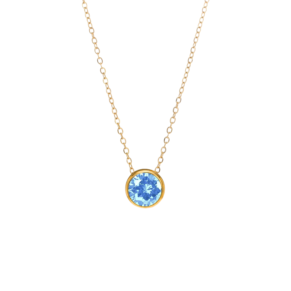 Stainless Steel Birthstone Necklace