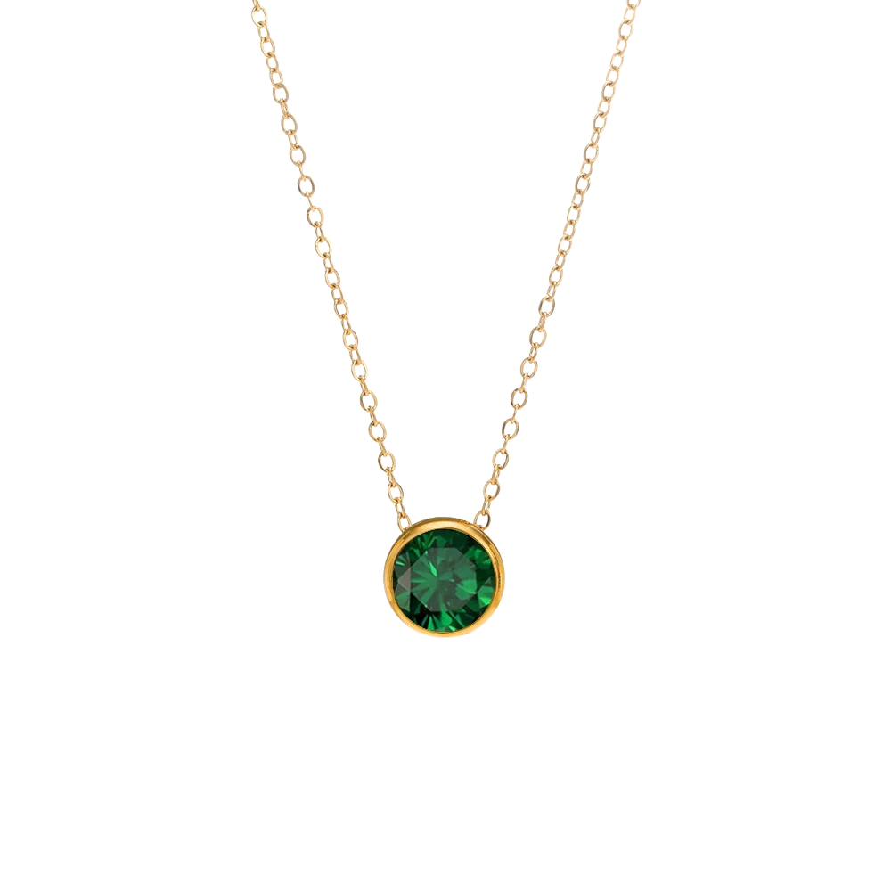 Stainless Steel Birthstone Necklace