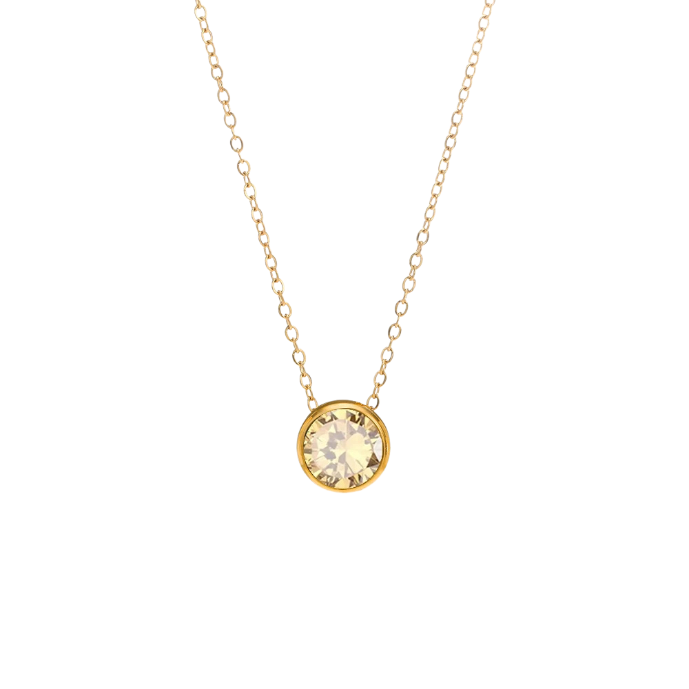 Stainless Steel Birthstone Necklace