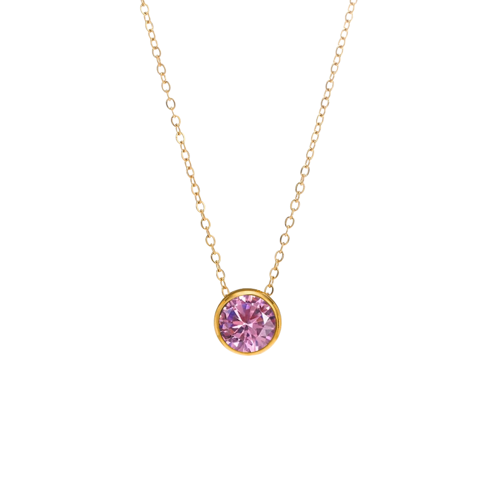 Stainless Steel Birthstone Necklace