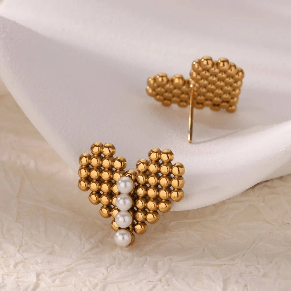 Beaded Heart Earrings