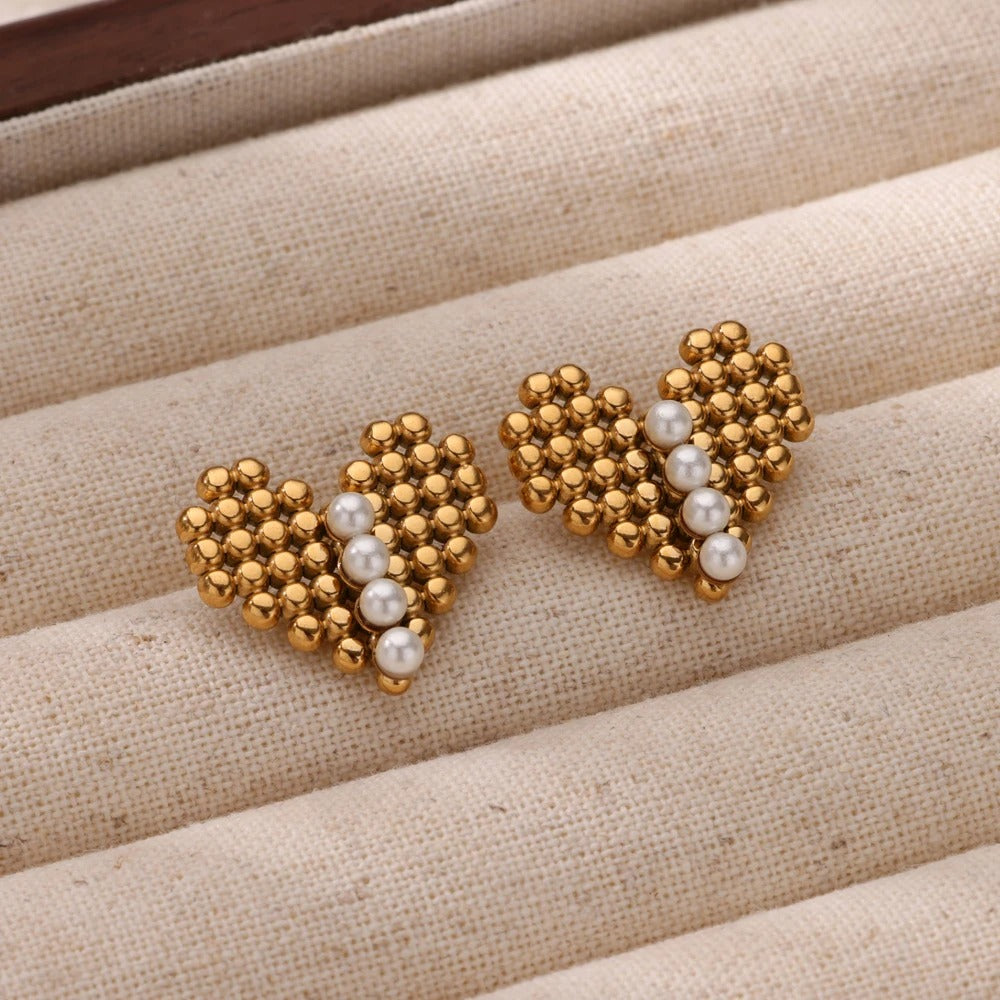 Beaded Heart Earrings