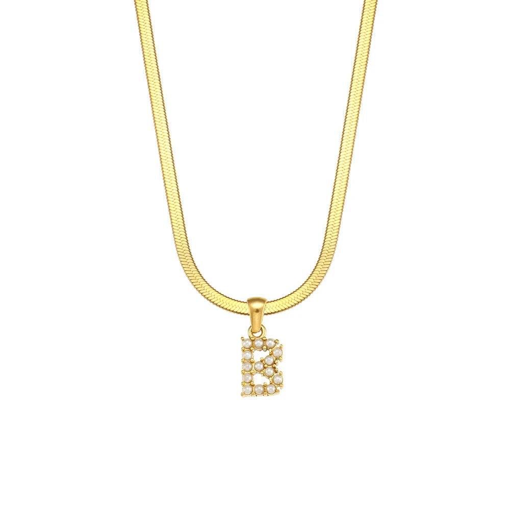 Herringbone Letter Necklace