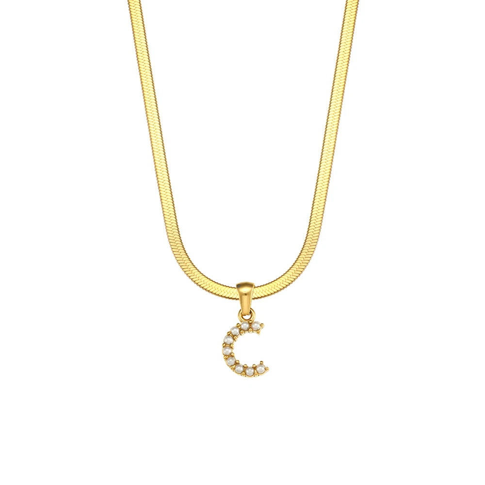 Herringbone Letter Necklace