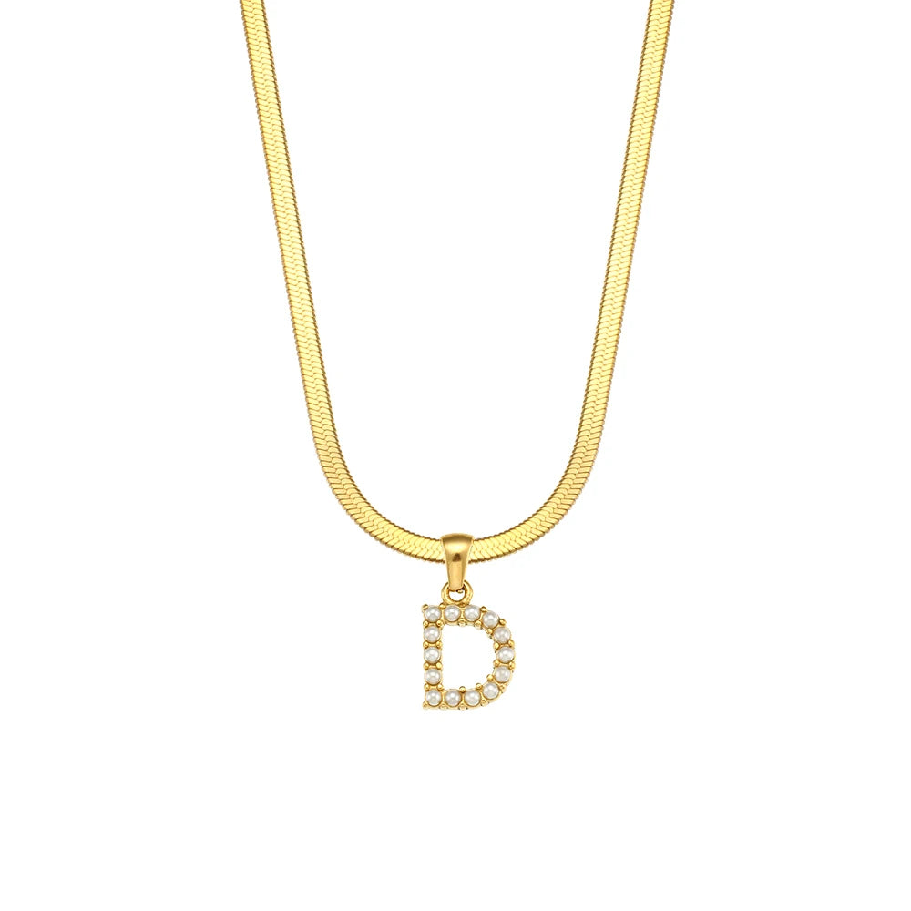 Herringbone Letter Necklace