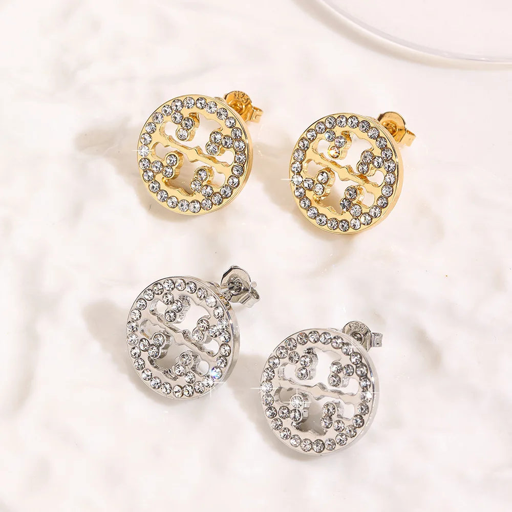 Rhinestone Hollow Stud Earrings