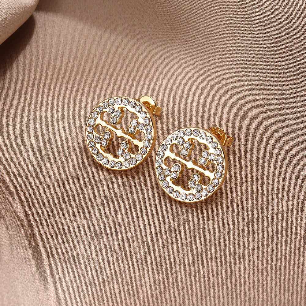 Rhinestone Hollow Stud Earrings