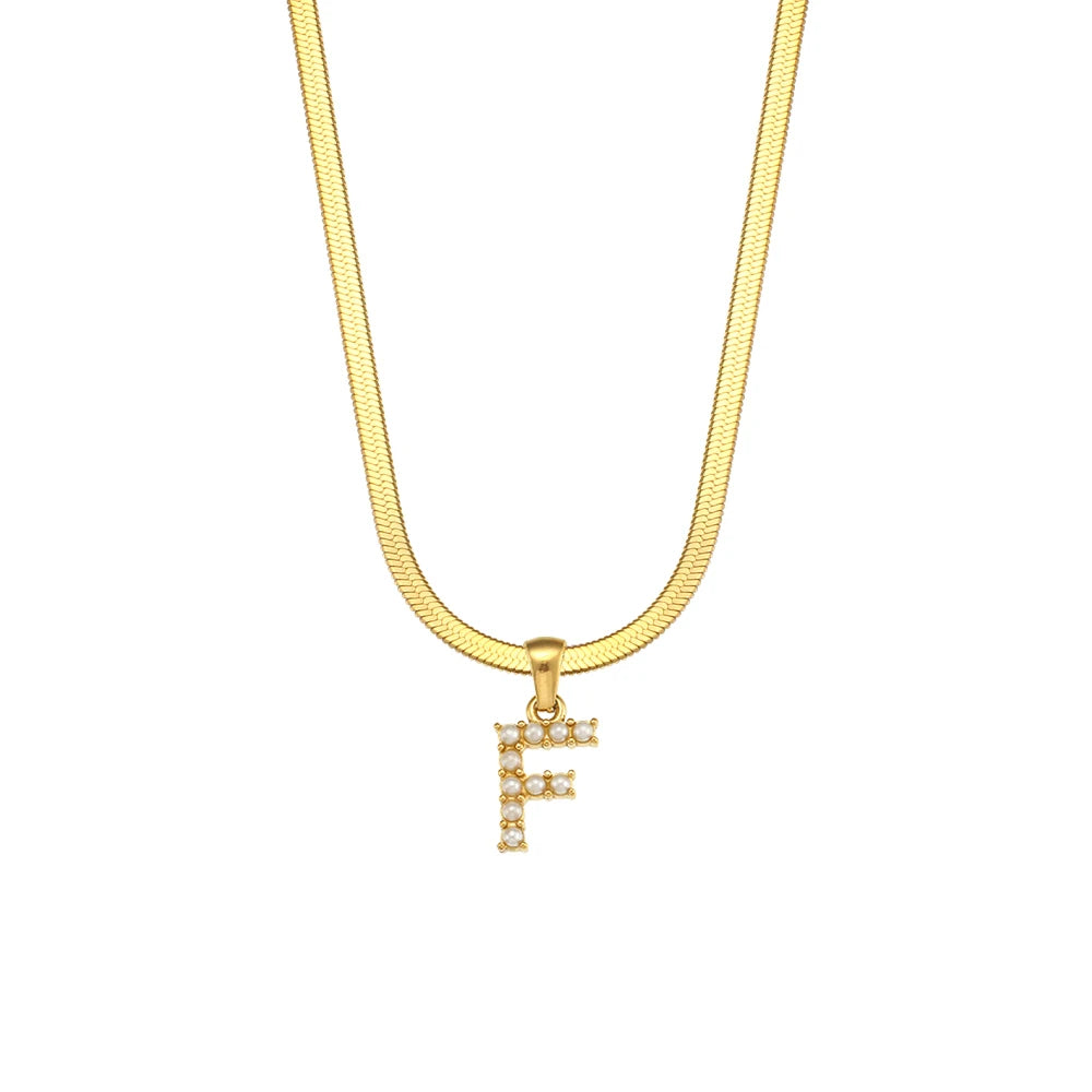 Herringbone Letter Necklace