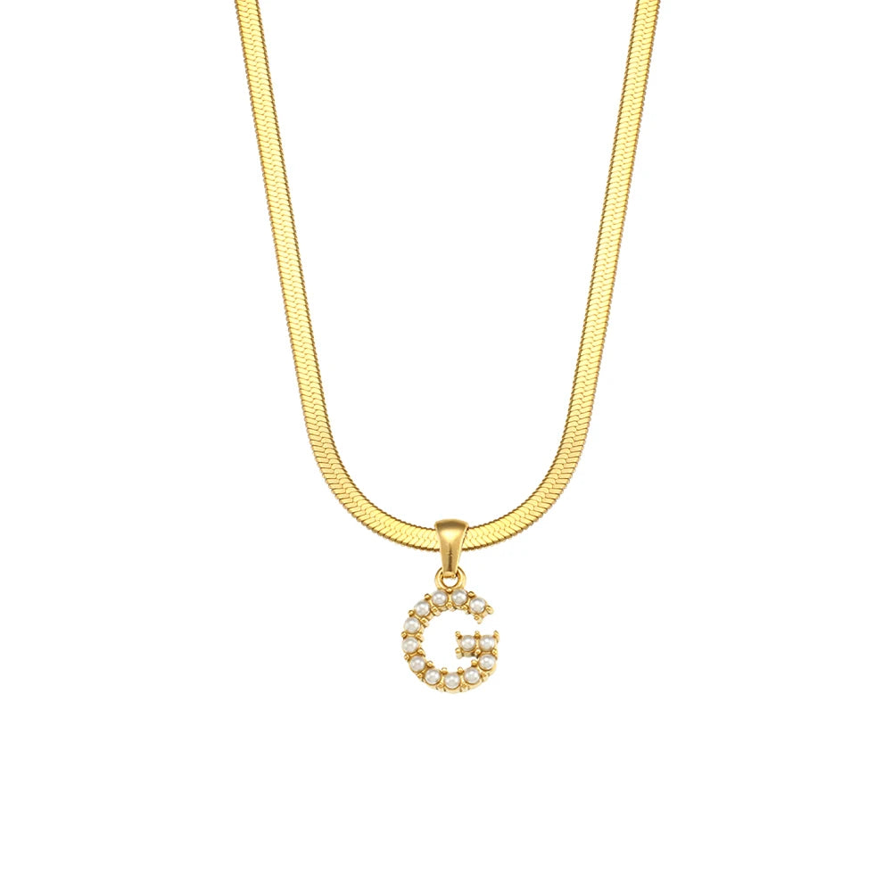 Herringbone Letter Necklace