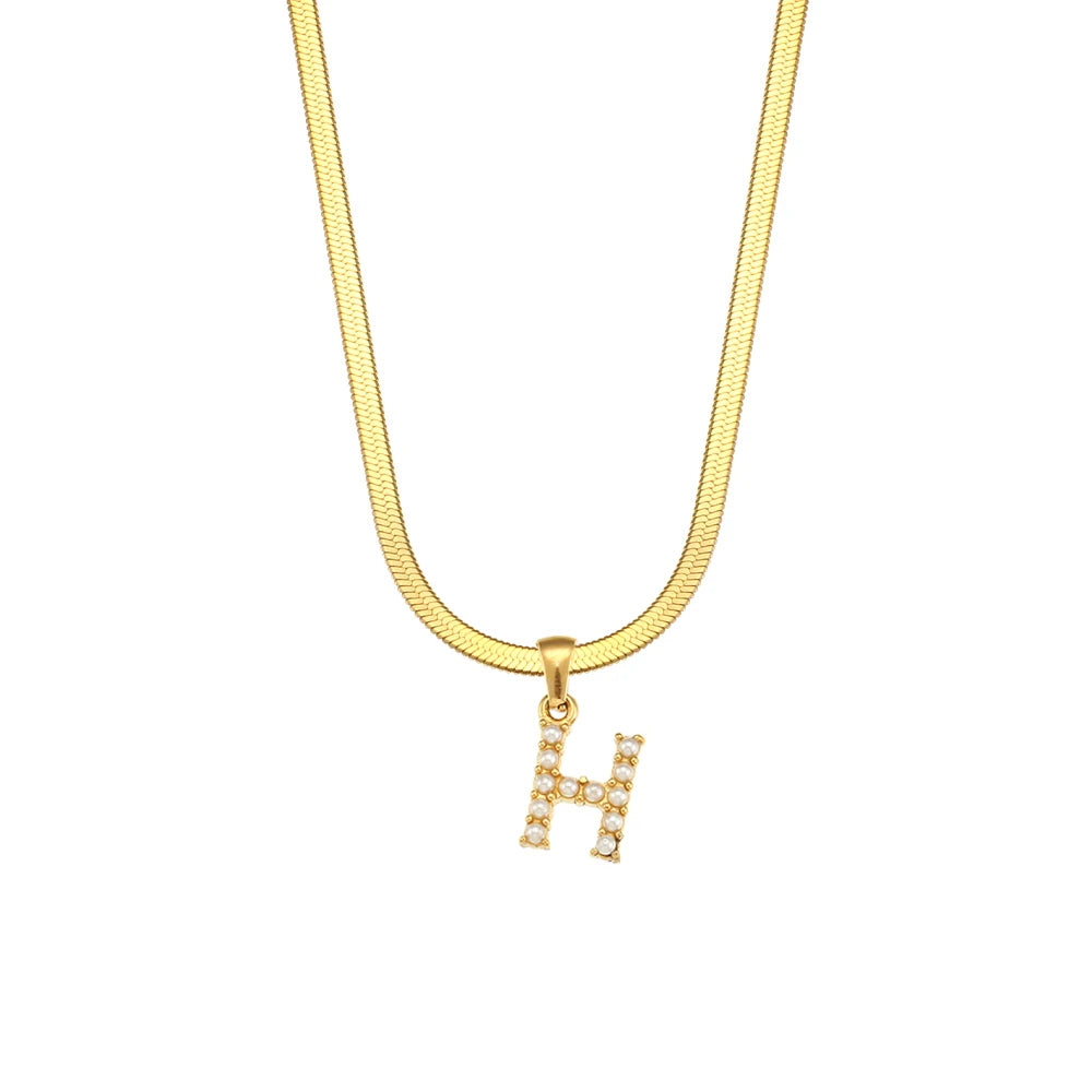 Herringbone Letter Necklace
