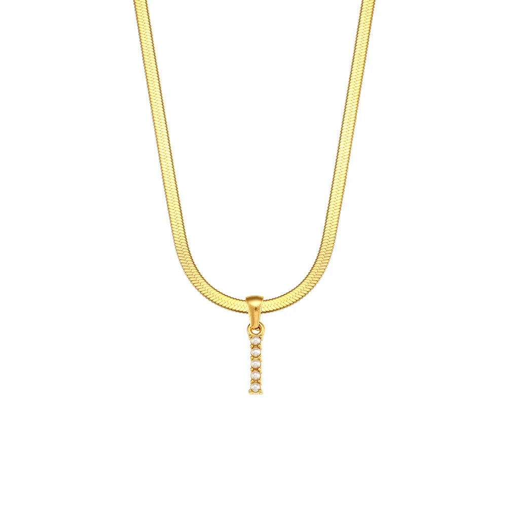 Herringbone Letter Necklace