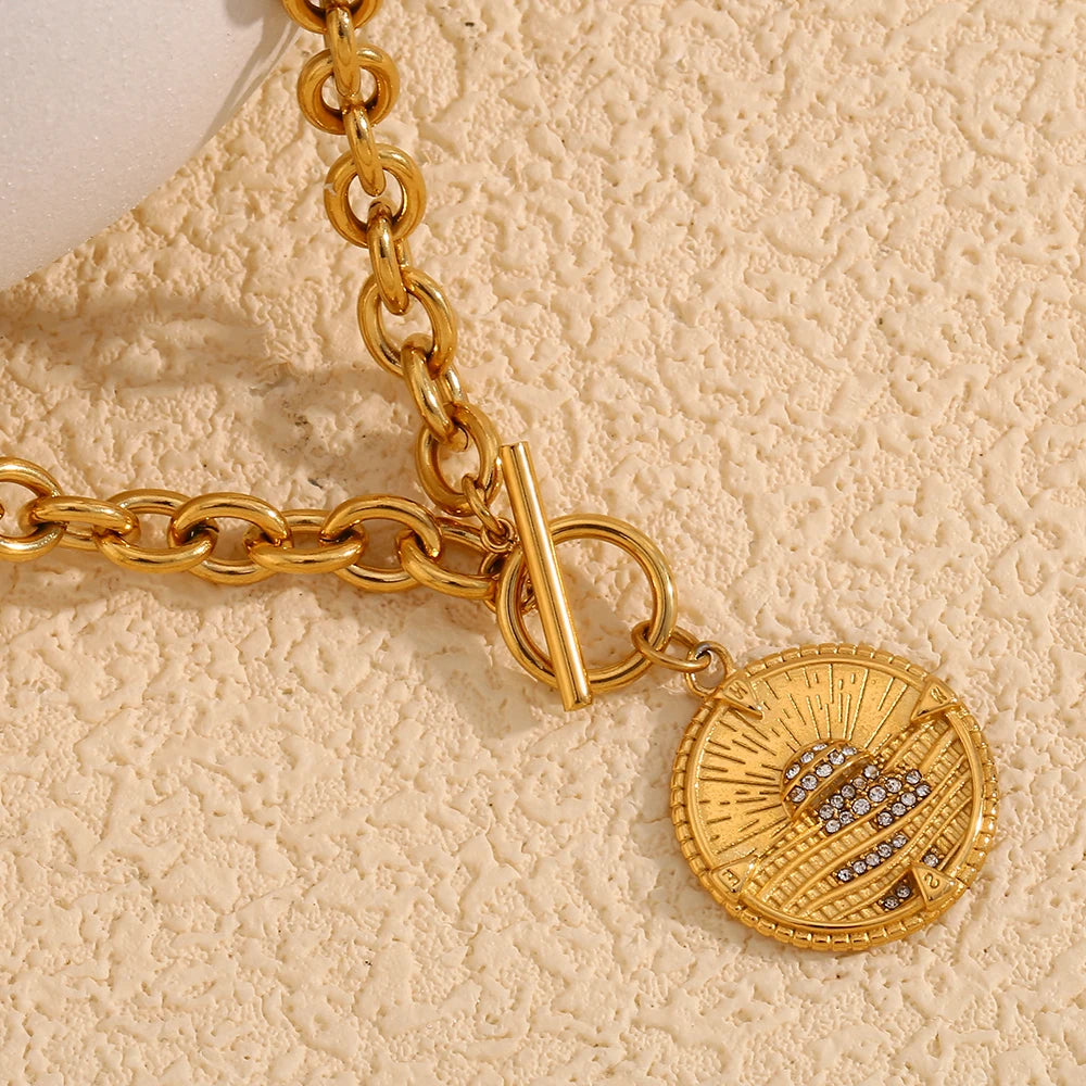 OT Buckle Sunrise Necklace