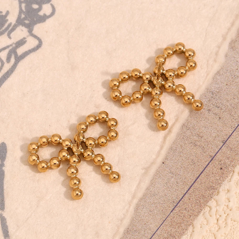 Beaded Bowknot Earrings