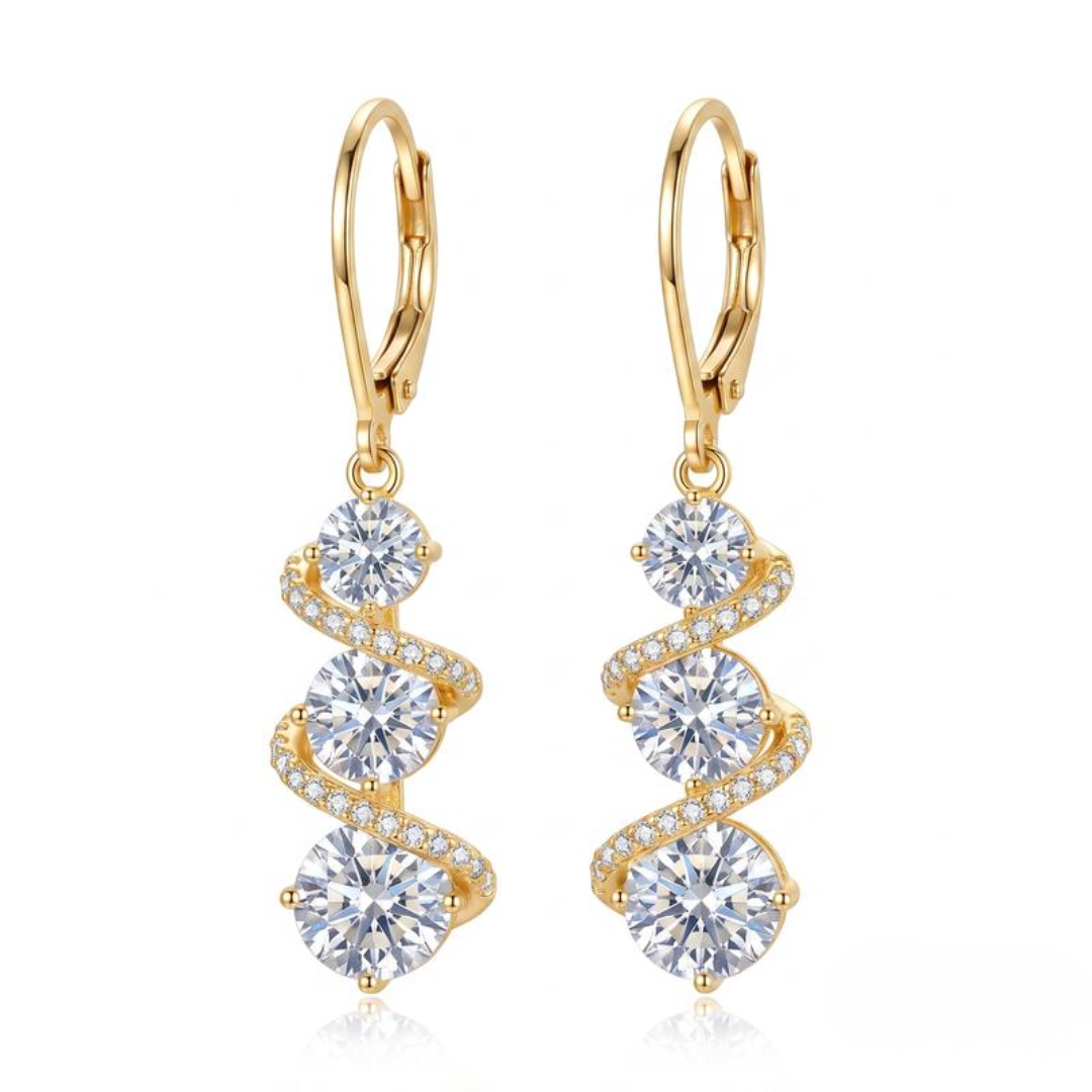 Swirl Stone Dangle Earrings