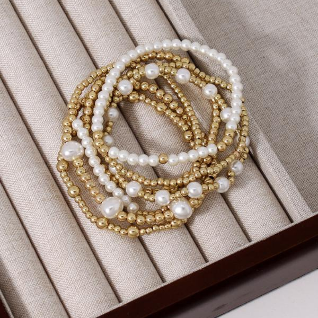 7 PCS Pearl Beaded Bracelet