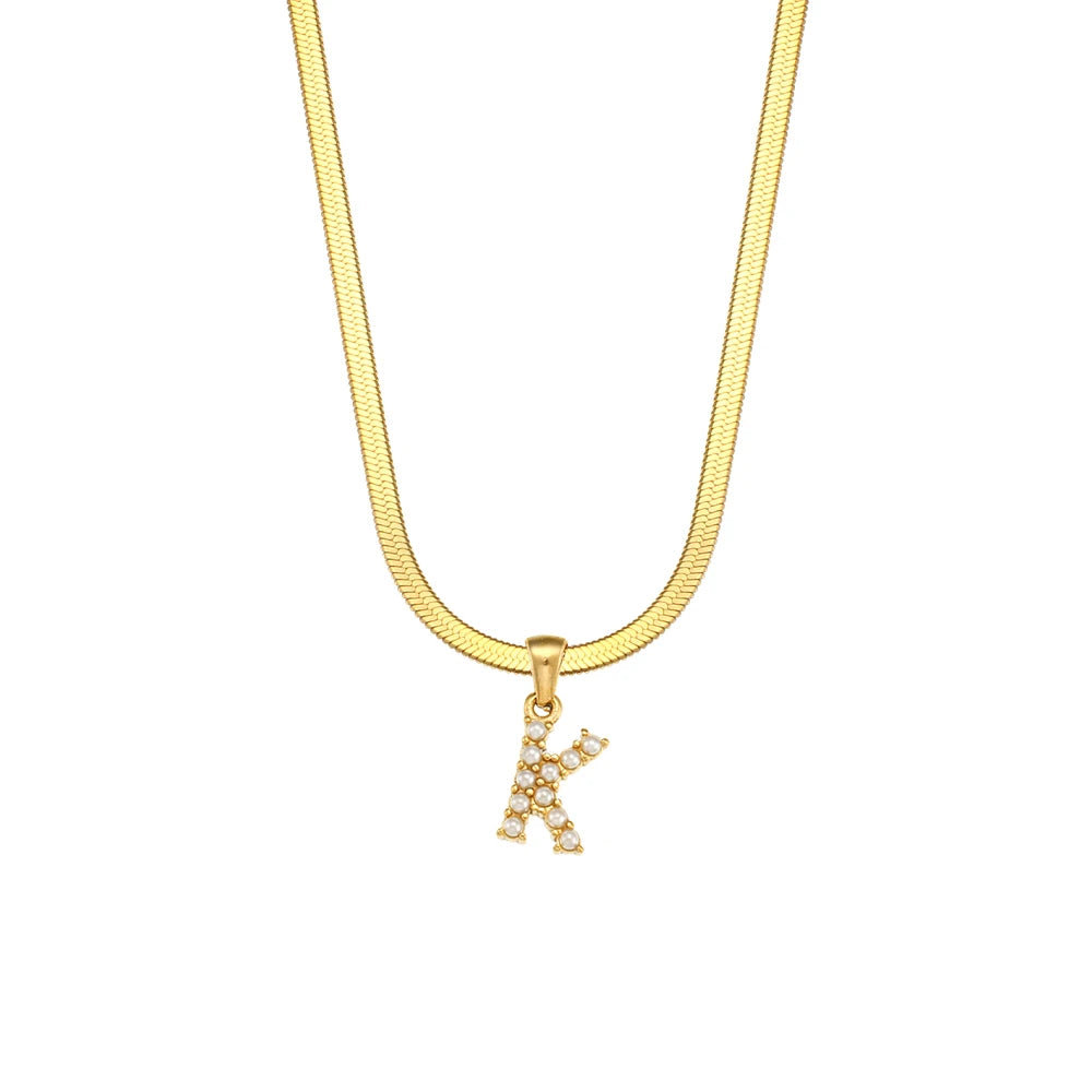 Herringbone Letter Necklace