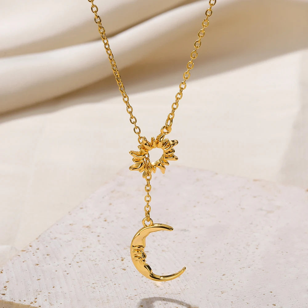 Sun & Moon Charm Necklace