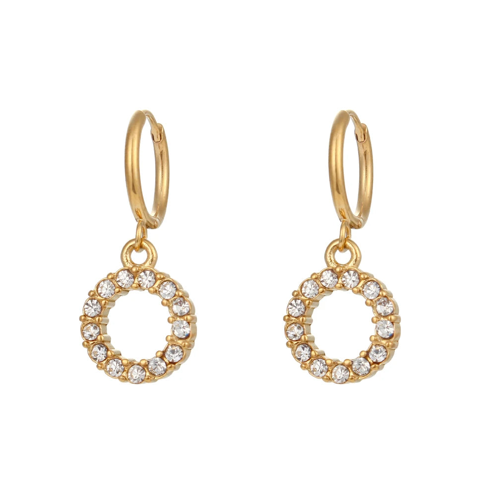 Crystal Letter Hoop Earrings