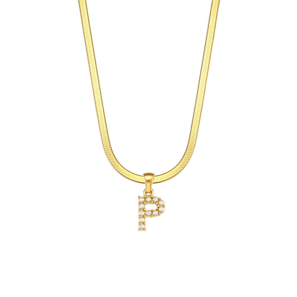 Herringbone Letter Necklace