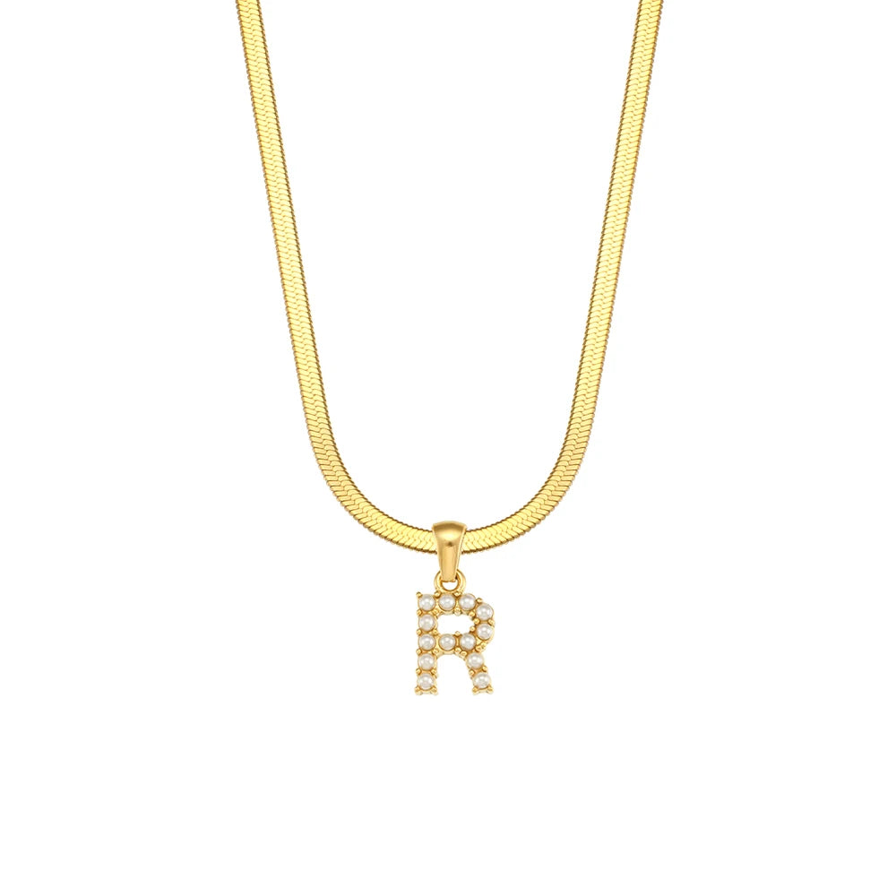 Herringbone Letter Necklace
