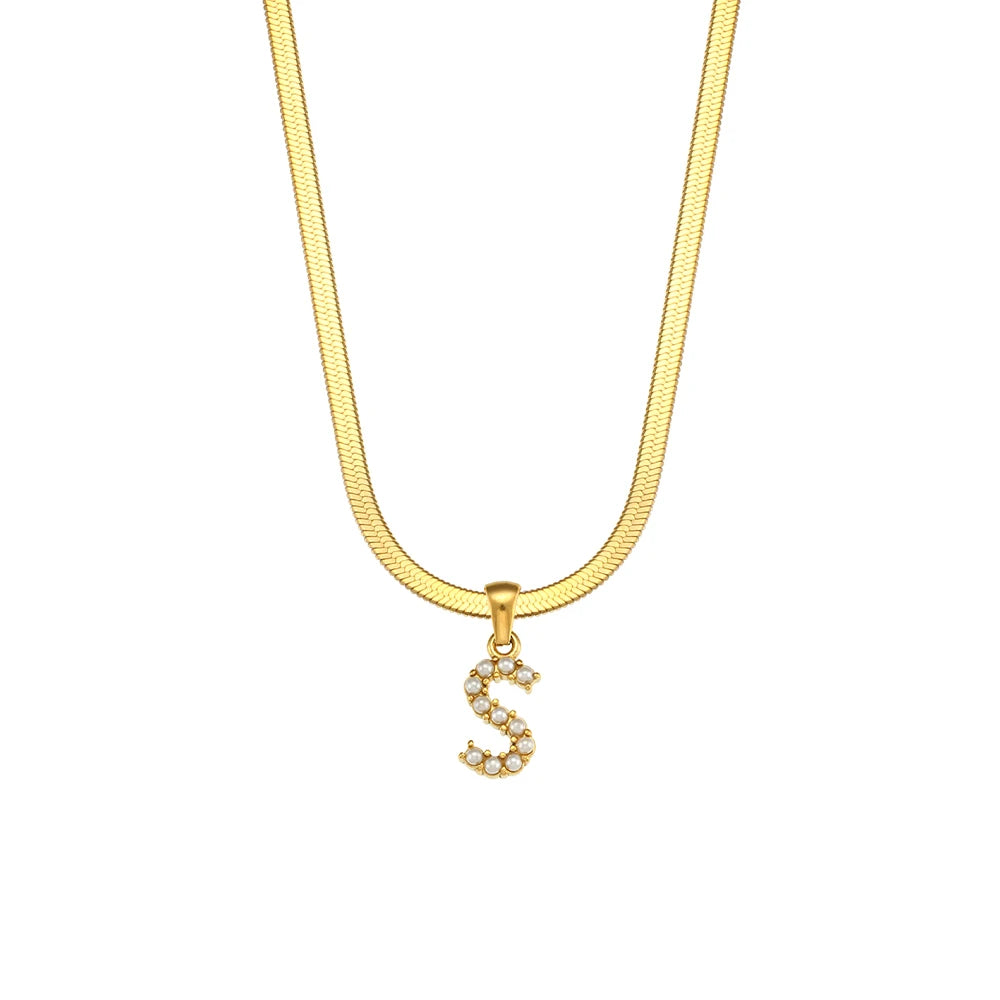 Herringbone Letter Necklace