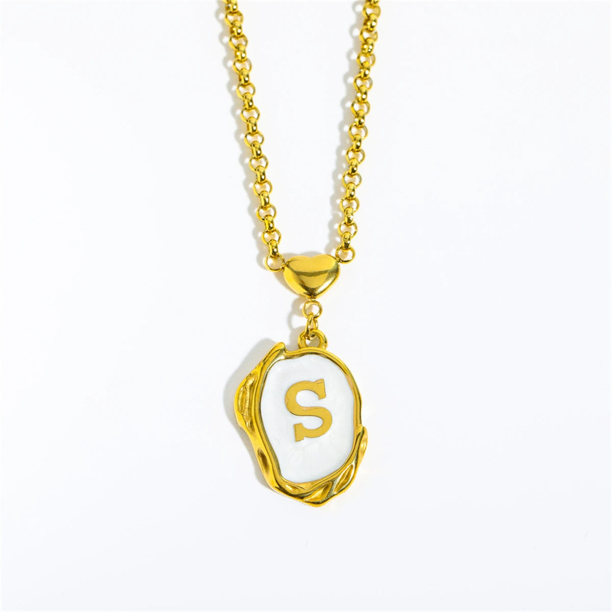 Irregular Dripping Initial Necklace
