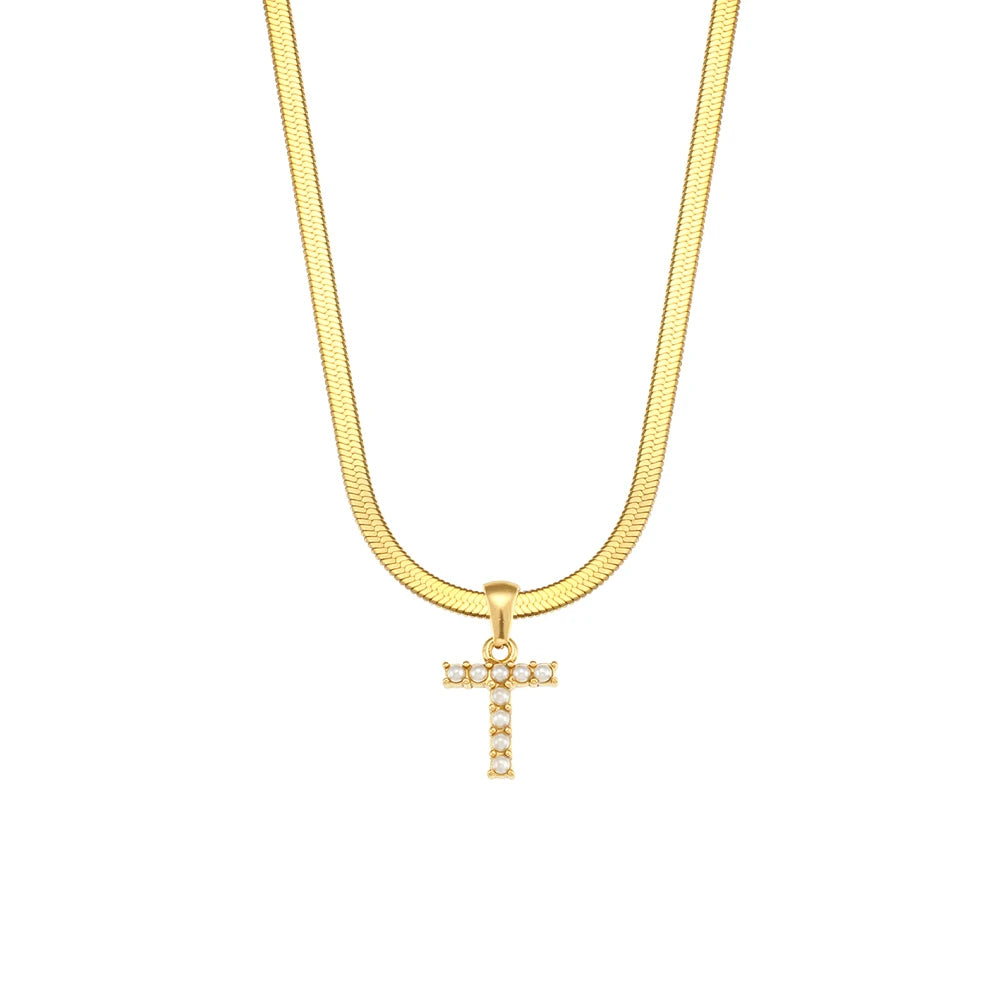 Herringbone Letter Necklace