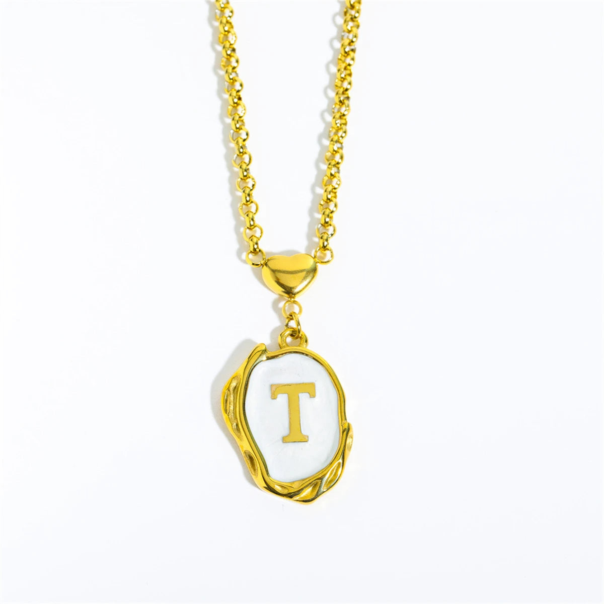 Irregular Dripping Initial Necklace