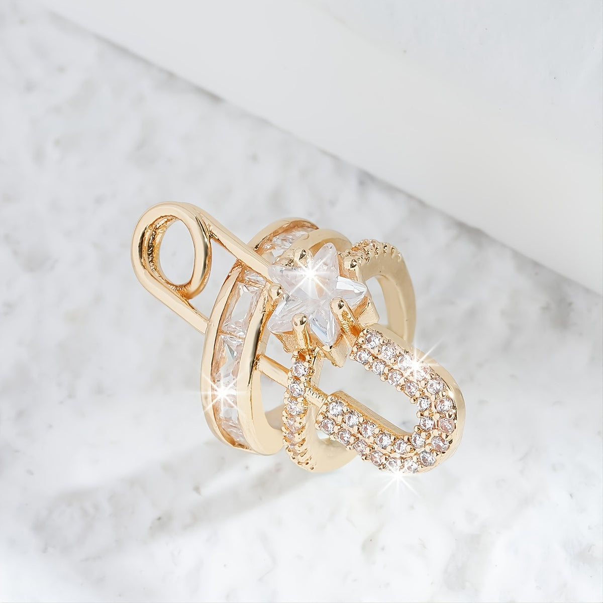 Asymmetric Zircon Ear Cuff Clip