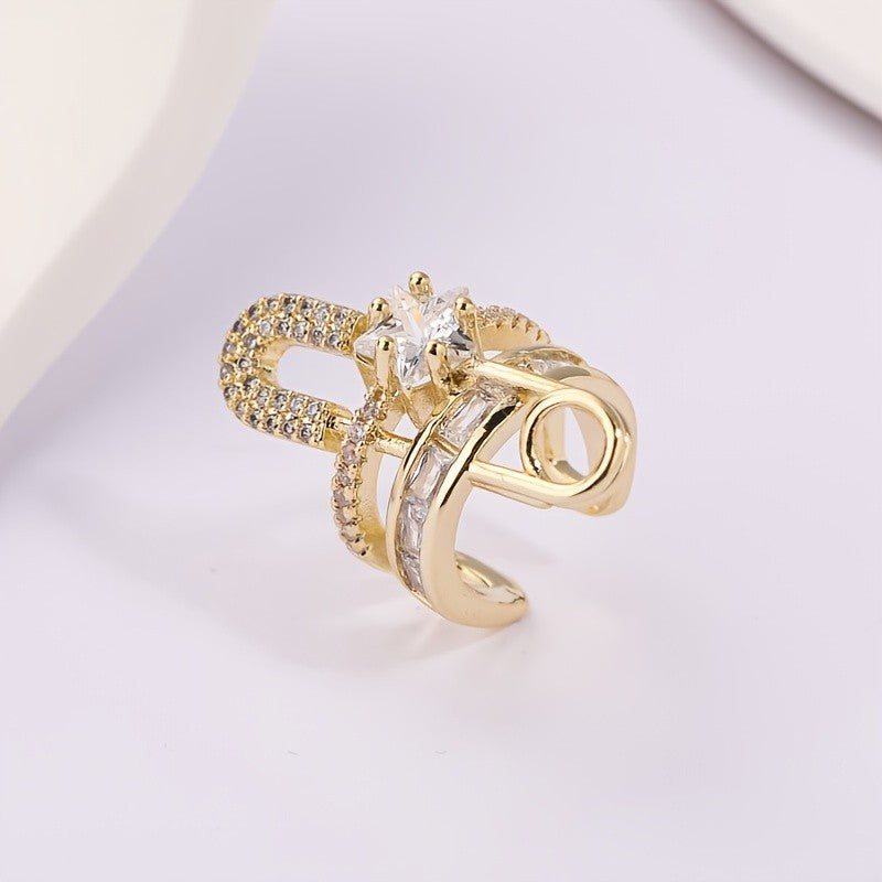 Asymmetric Zircon Ear Cuff Clip