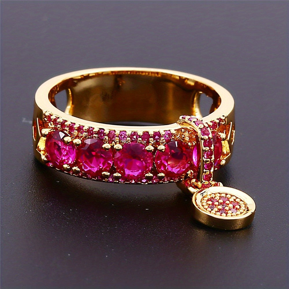 Elegant Round Stone Adjustable Ring